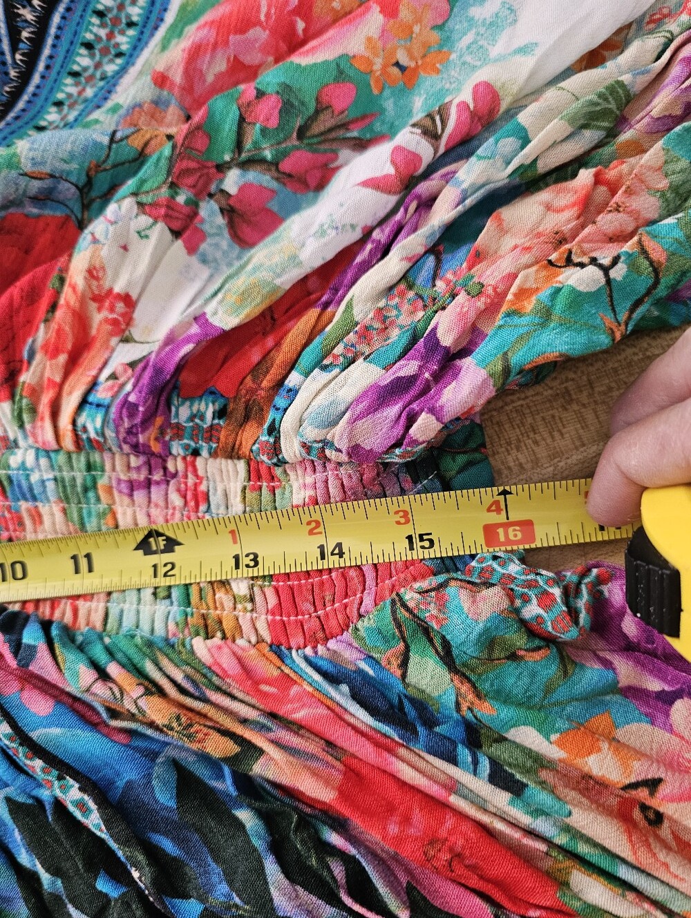 American Beauty Floral Boho Maxi Dress Size L New NWT Rayon Kimono Sleeve - Picture 9 of 11